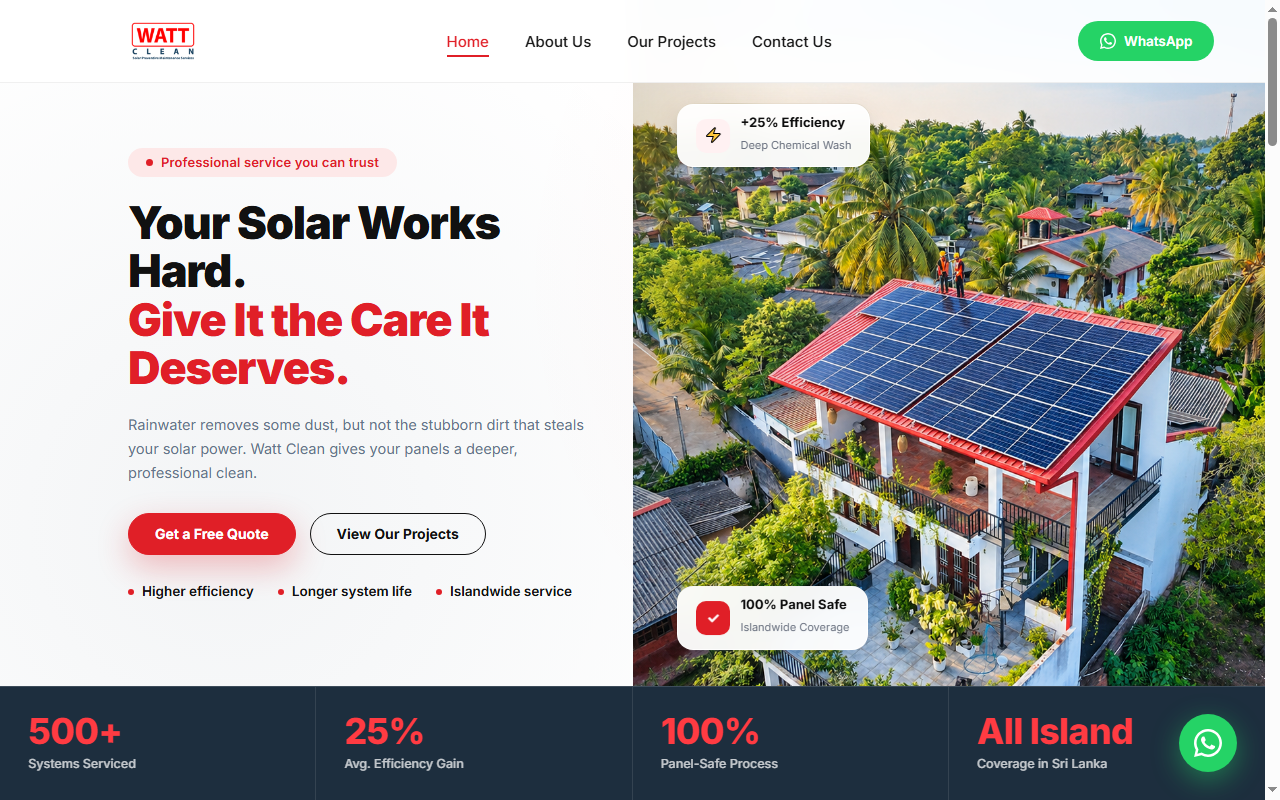 Watt Clean — Solar Maintenance Platform